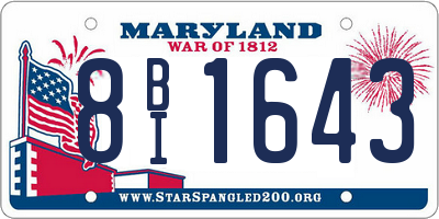 MD license plate 8BI1643