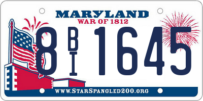 MD license plate 8BI1645