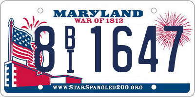 MD license plate 8BI1647
