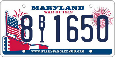 MD license plate 8BI1650