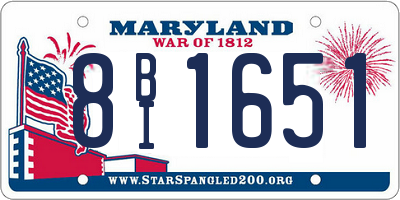 MD license plate 8BI1651