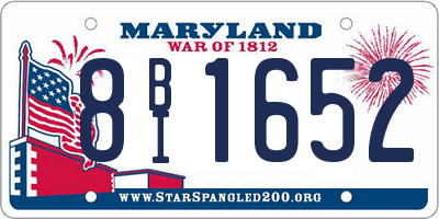 MD license plate 8BI1652