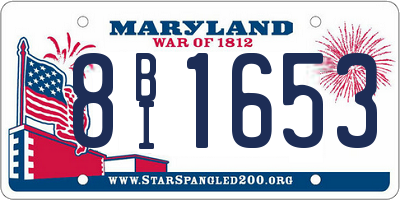 MD license plate 8BI1653