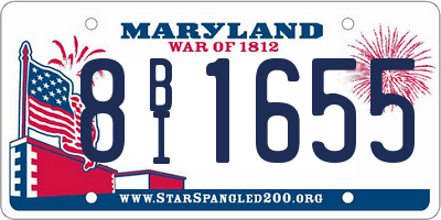 MD license plate 8BI1655