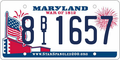 MD license plate 8BI1657