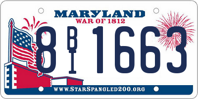 MD license plate 8BI1663