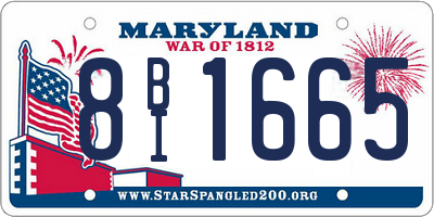 MD license plate 8BI1665