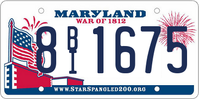 MD license plate 8BI1675