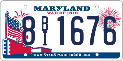 MD license plate 8BI1676