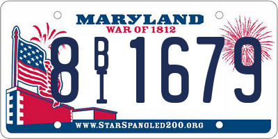 MD license plate 8BI1679
