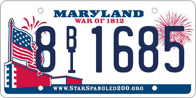 MD license plate 8BI1685