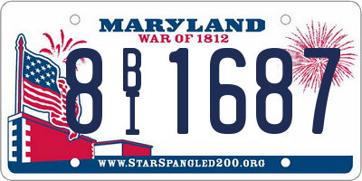 MD license plate 8BI1687