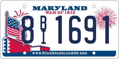 MD license plate 8BI1691