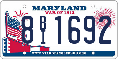 MD license plate 8BI1692