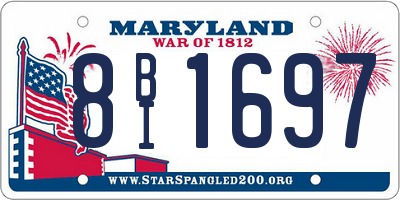 MD license plate 8BI1697