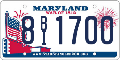 MD license plate 8BI1700