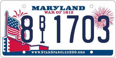 MD license plate 8BI1703