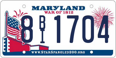 MD license plate 8BI1704