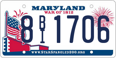MD license plate 8BI1706