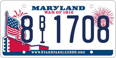 MD license plate 8BI1708