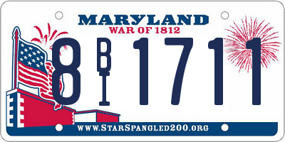 MD license plate 8BI1711