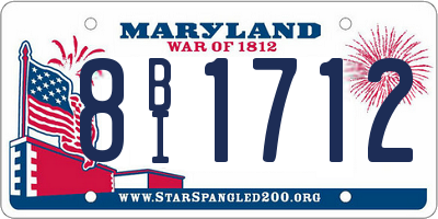 MD license plate 8BI1712