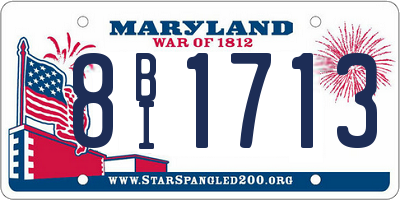 MD license plate 8BI1713