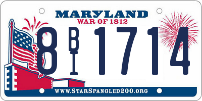 MD license plate 8BI1714