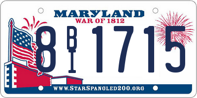 MD license plate 8BI1715