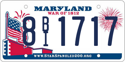 MD license plate 8BI1717