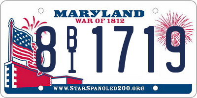MD license plate 8BI1719