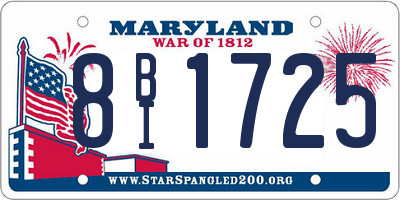 MD license plate 8BI1725