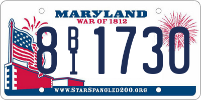 MD license plate 8BI1730
