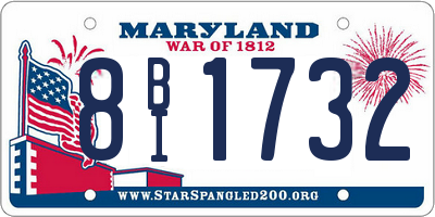 MD license plate 8BI1732
