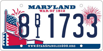 MD license plate 8BI1733
