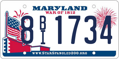 MD license plate 8BI1734