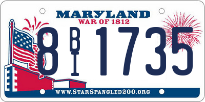 MD license plate 8BI1735