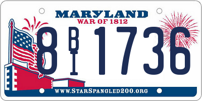 MD license plate 8BI1736