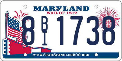 MD license plate 8BI1738