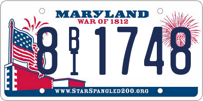 MD license plate 8BI1748