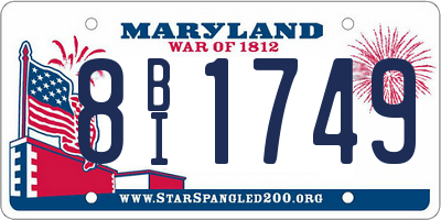 MD license plate 8BI1749