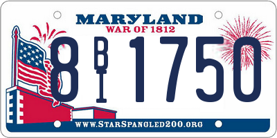 MD license plate 8BI1750