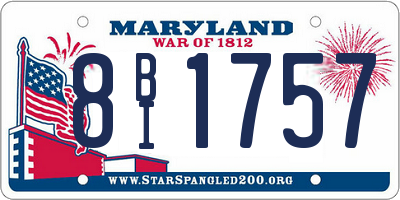 MD license plate 8BI1757