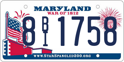MD license plate 8BI1758