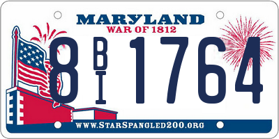 MD license plate 8BI1764