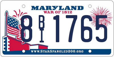 MD license plate 8BI1765