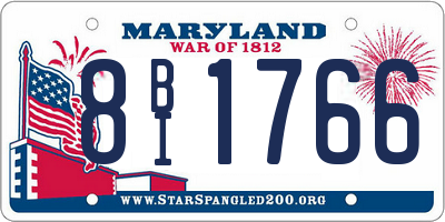 MD license plate 8BI1766