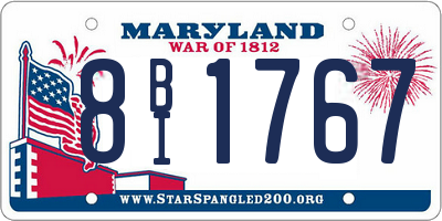 MD license plate 8BI1767