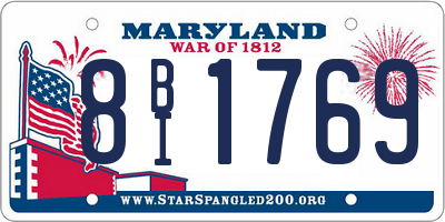 MD license plate 8BI1769