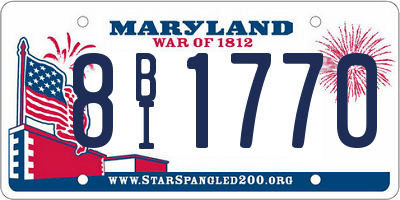 MD license plate 8BI1770